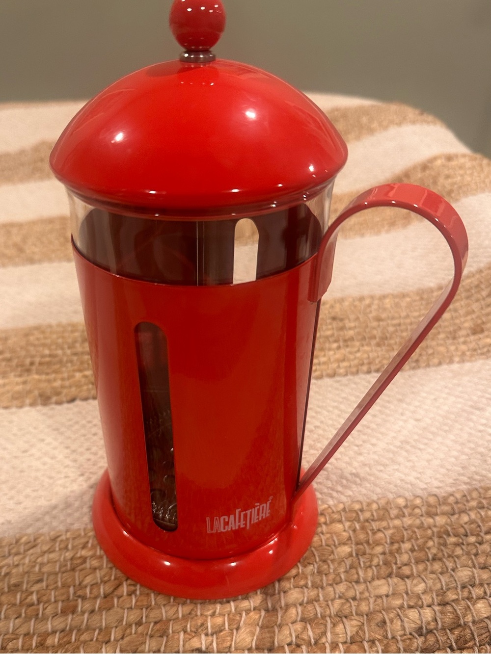 Red French Press Coffee Maker